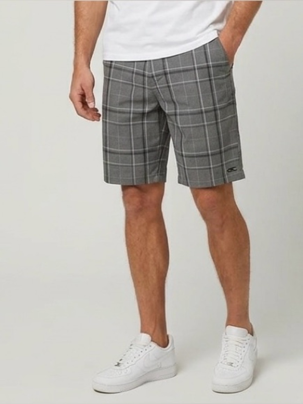 O'Neill Sterling Plaid Hybrid Shorts Men's Gray